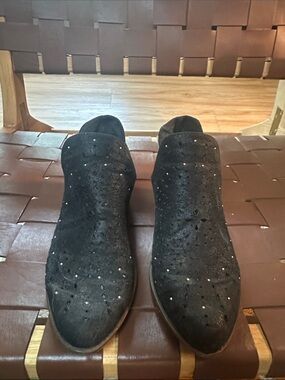 Fergie Black Studded Suede Mules